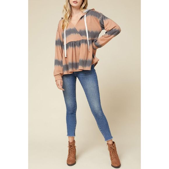 Entro Hooded Peplum Pullover Size M - Picture 1 of 8
